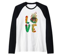 Love Rottweiler Dog Sunflower Tie Dye Funny Puppy Lover Camiseta Manga Raglan