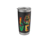 Love Rottweiler Dog Sunflower Tie Dye Funny Puppy Lover Vaso térmico de acero inoxidable de doble pared