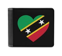Love Saint Kitts and Nevis - Cartera plegable para hombre con tarjetero y tarjetero de cuero