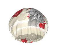 Love Santa Claus Reutilizable Impermeable Lavable Ajustable Adecuado para mujeres Todas las longitudes de cabello Gorro de ducha