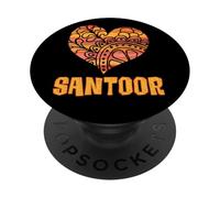 Love Santoor Naranja Mandala Corazón Indio Instrumento de Cuerda PopSockets PopGrip Adhesivo