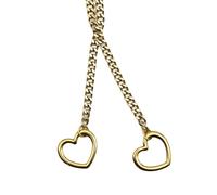 Love Shackles Necklace,Herz Kette Choker,Heart Slip Chain Halskette Damen,Herzkette,Loveshackles,Herz Slip Chain Choker,O-Ring-Schlupfkette,Handmade Herz Lariat Y Punk Gothic Cuban Necklace für