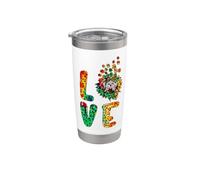 Love Shih Tzu Dog Sunflower Tie Dye Funny Puppy Lover Vaso térmico de acero inoxidable de doble pared