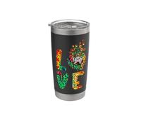 Love Shih Tzu Dog Sunflower Tie Dye Funny Puppy Lover Vaso térmico de acero inoxidable de doble pared