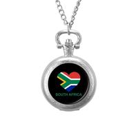 Love South Africa - Reloj de bolsillo vintage con colgante de aleación, regalo para hombres y mujeres, Estilo plateado, talla única