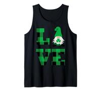 Love St. Patricks Day Irish LUCKY Shamrock Gnomo San Valentín Camiseta sin Mangas