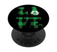 Love St. Patricks Day Irish LUCKY Shamrock Gnomo San Valentín PopSockets PopGrip Adhesivo