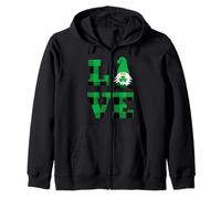 Love St. Patricks Day Irish LUCKY Shamrock Gnomo San Valentín Sudadera con Capucha