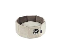 Love Story, Cesta Redonda de poliéster D38 x 16 cm Patchy Avellana/Beige