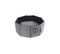 Love Story, Cesta Redonda de poliéster D38 x 16 cm Patchy Gris/Negro