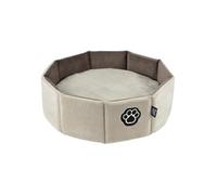 Love Story, Cesta Redonda de poliéster D48 x 16 cm Patchy Avellana/Beige