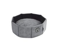 Love Story, Cesta Redonda de poliéster D48 x 16 cm Patchy Gris/Negro