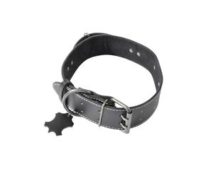 Love Story, Collar con asa Especial para Perro Grande, Piel, Talla 2XL, 70 x 5 cm, Color Negro