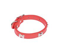 Love Story, Collar de Piel sintética con Hueso M/35 cm, Color Rojo