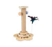 Love Story, Columna para Garras con Juguetes Integrados, Cuerda de Yute y Estructura de Madera D30 x 40 cm