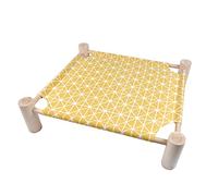 LOVE STORY Hamaca con Patas de Madera 53x48cm Boho Cat Mostaza