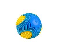 Love Story - Juguete Redondo con Puntas, de Sonido TPR D10 cm, Color Azul Amarillo