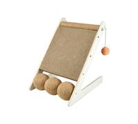 Love Story, Rascador Inclinado con Bolas de Yute y Juguetes, Estructura de Madera, 30 x 28 x 34 cm