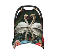 Love Swans - Funda de asiento de coche suave para bebé, manta de lactancia para bebé, funda de asiento de coche para niños y niñas
