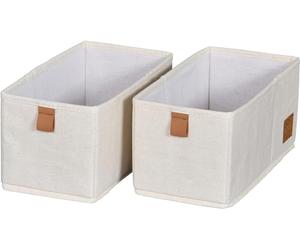 LOVE !T STORE !T 679578 Premium Cajonera de 2 Piezas, Organizador para El Armario de Tela, Juego con Dos Cajas Pequeñas, Beige, 30cm x 15cm x 15cm