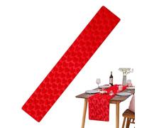Love Table Runner - Poliéster 33x275cm, Decoración con temática del corazón, Valentine Table Topper | Soft Polyester Runner For Party, Vacaciones, Banquete temático, Comedor en casa, Parejas, Eventos