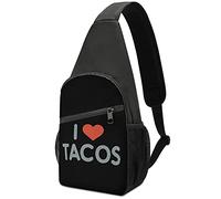 Love Tacos Heart Sling Bag Crossbody Hombro Viaje Cofre Mochila Senderismo Mochila para Deportes Compras Trabajo