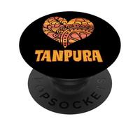 Love Tanpura Naranja Mandala Corazón Indio Instrumento de Cuerda PopSockets PopGrip Adhesivo