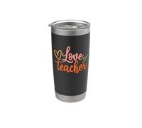 Love Teacher Teach Vintage School Teachers Vaso térmico de acero inoxidable de doble pared