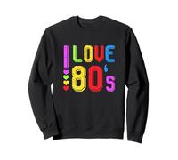 Love The 80's Heart - Disfraz Vintage de los años Ochenta, para Mujer y Hombre Sudadera