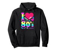 Love The 80's Heart - Disfraz Vintage de los años Ochenta, para Mujer y Hombre Sudadera con Capucha