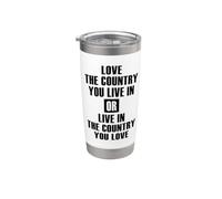 Love The Country You Live in - Conservative Patriotic Vaso térmico de acero inoxidable de doble pared