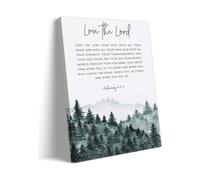 Love The Lord Your God Bible Verse Wall Art Deuteronomy 6 5 7 Christian Canvas Print Inspirational Scripture Decor For Living Room Bedroom(Framed,08x12inch(20x30cm))