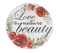 Love The Nature Beauty - Imanes de cristal para nevera, calcomanías para nevera, corona floral, imanes de refrigerador, decoración de oficina, juego de regalo para el hogar, 1 unidad