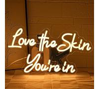 'Love the Skin in der Sie sind. '' Neon Signals Gesichtschts Spa Neon Licht für Wanddekoration Warm weiße Letras Neon Lichter Schönheitssalon Signfür Business Hautpflege