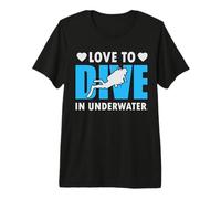 Love To Dive In Underwater Funny Scuba Diver Diving Camiseta Premium