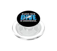 Love To Dive In Underwater Funny Scuba Diver Diving PopSockets PopGrip para MagSafe