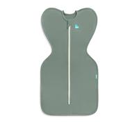 Love To Dream Swaddle Up, modelo pequeño 3,5-6 kg, oliva oscura, corte ajustado, favorece un sueño saludable, 1,0 tog - 20-24 °C, algodón lavable a máquina y doble cremallera