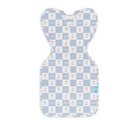 Love To Dream Swaddle Up Saco de bebé, 1.0 TOG Algodón, Azul Miffy a cuadros, Saco de dormir para bebés recién nacidos, diseño de brazos en alto para auto-consolación, 2.2-3.8kg