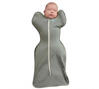 Love To Dream Swaddle UP, tamaño mediano de 6 a 8,5 kg, color verde oliva intenso, ajuste entallado, promueve un sueño saludable, 1,0 tog para primavera y verano (20-24 °C) | algodón con doble