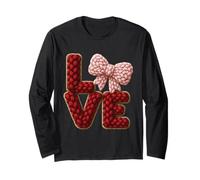 Love Trenzado Letras Rosa Lazo San Valentín Lindo ROM Manga Larga