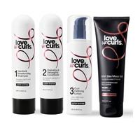 Love Ur Curls Champú, acondicionador y producto de peinado para cabello rizado, todo en uno, repara, define e hidrata el gel de musgo marino irlandés para una fijación suave