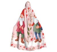 Love-Valentine'S Gnomes - Capa con capucha de bruja para adultos, disfraz de Halloween