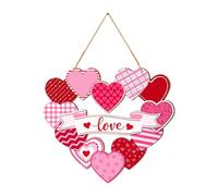 Love Welcome - Valentines Day Wooden Door Sign | Heart Shaped Porch Decoration for Outdoor and Indoor Use, Living Room, Store, Cafe, Party, Wall, Window, and Wedding Celebrations