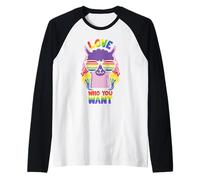 Love Who You Want Lama - Transgénero Bisexual Gay Camiseta Manga Raglan