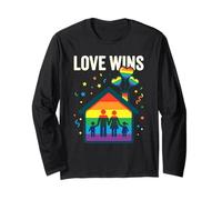 Love Wins Cotización Rainbow Equality LGBTQ All Manga Larga