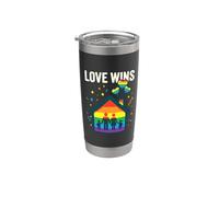 Love Wins Cotización Rainbow Equality Lgbtq All Vaso térmico de acero inoxidable de doble pared