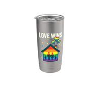 Love Wins Cotización Rainbow Equality Lgbtq All Vaso térmico de acero inoxidable de doble pared