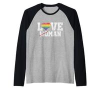 Love Woman Funny Pride LGBTQ Orgullosa aliada Rainbow Queer LGBT Camiseta Manga Raglan