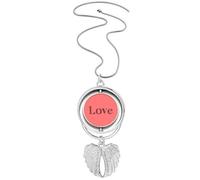 Love Word - Collar giratorio con cita inspiradora para el día de San Valentín, alas de ángel, joyería
