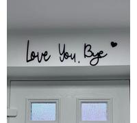 Love You Bye A-Bove Door Sign, Love You Bye Wooden Sign for Hallway, Wood Entryway Decor A-Bove Door, Modern Black Letter Sign Family Wall Art for Valentine's Day
